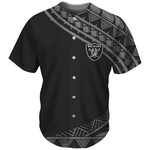 Men's Las Vegas Raiders Black Baseball Jersey Men's Las Vegas Raiders Black Baseball Jersey